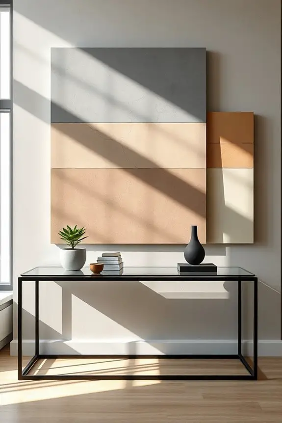 modern floating plaster panels