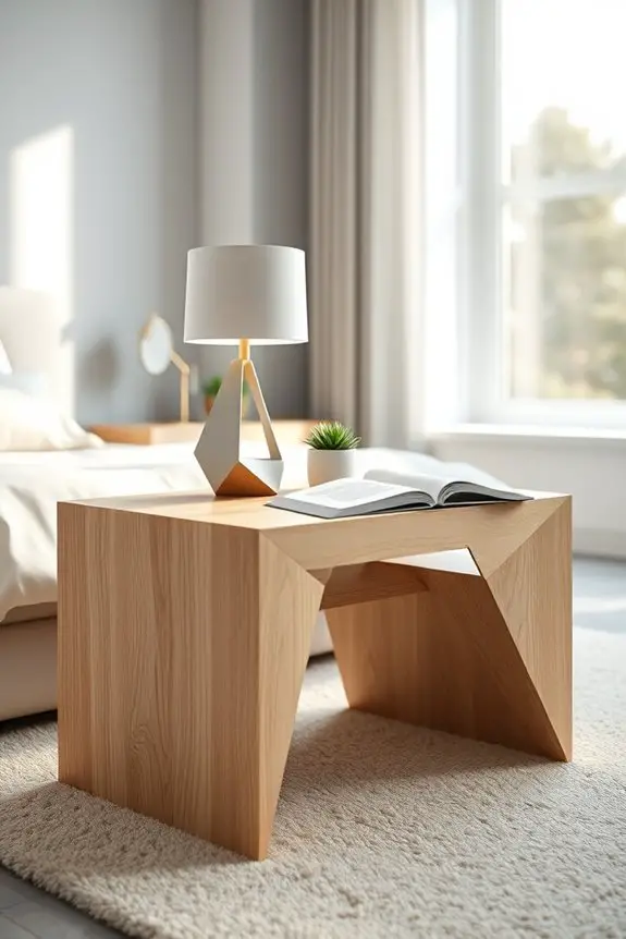 modern geometric bedroom tables