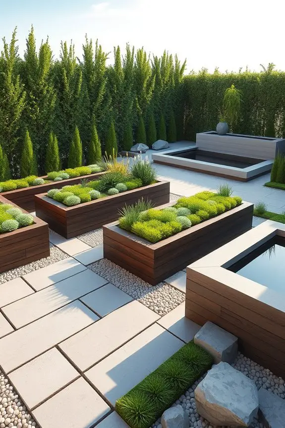 modern geometric garden aesthetics