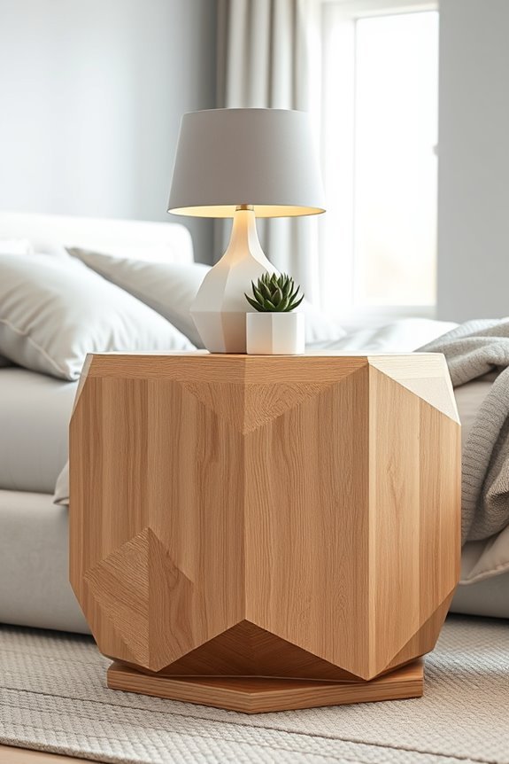 modern geometric nightstand design