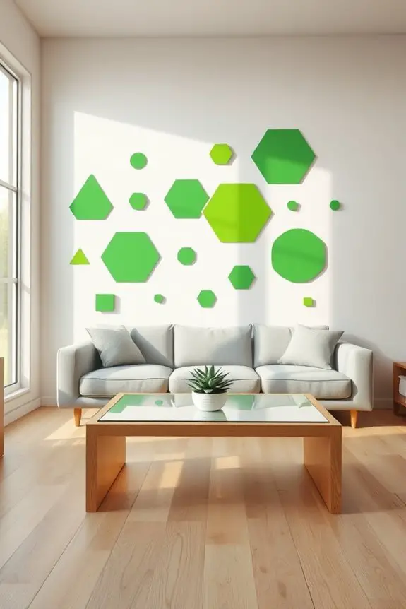 modern green geometric decals