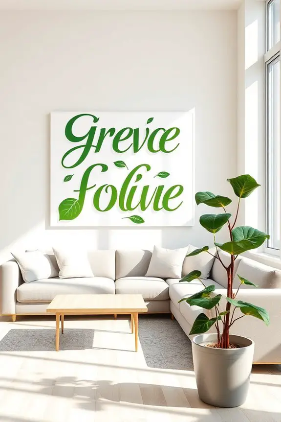 modern green typography art