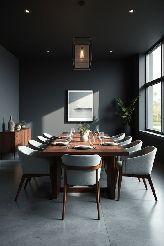 modern grey dining elegance