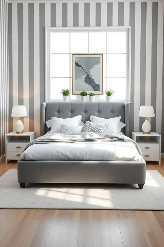 modern grey striped walls