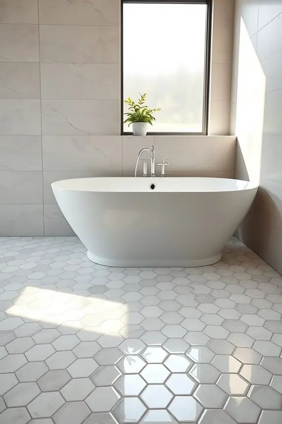 modern hexagonal mosaic tiles