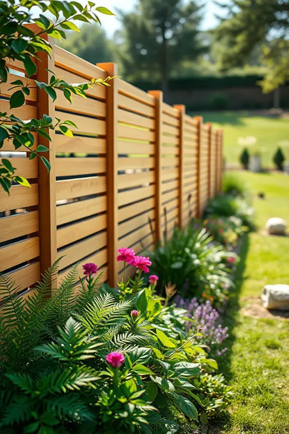 modern horizontal slat fencing
