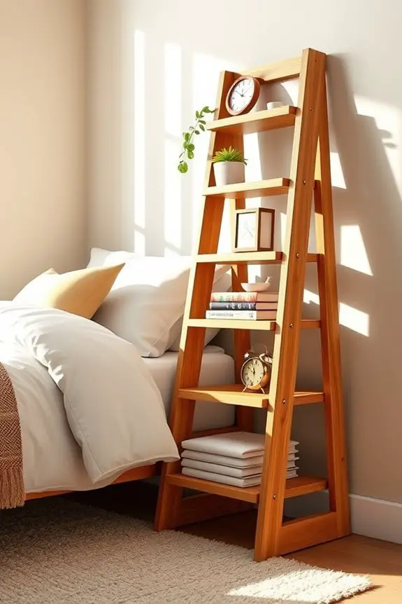modern ladder shelf nightstand