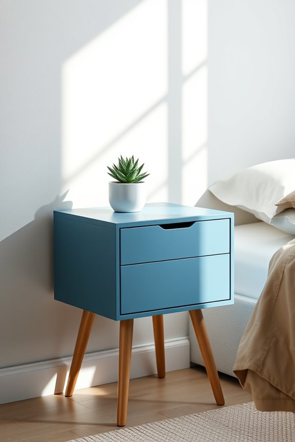 modern minimalist blue table