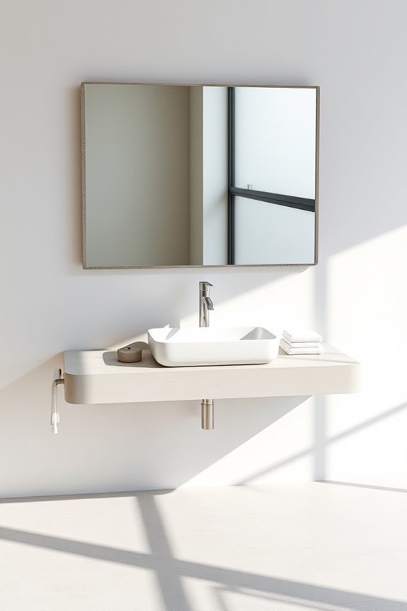 modern minimalist concrete mirrors