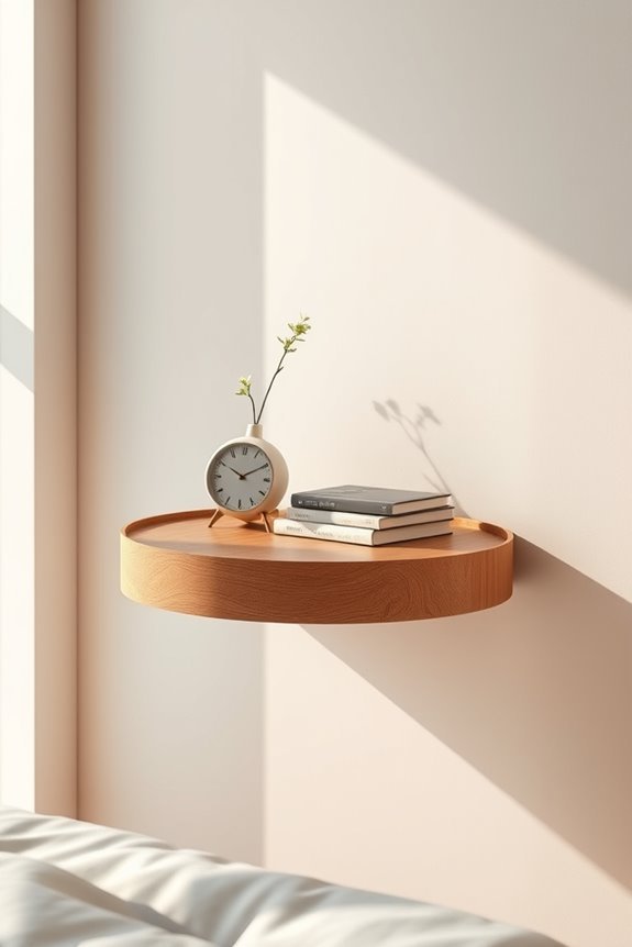modern round floating nightstand