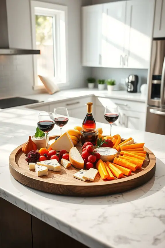 modern round serving trays