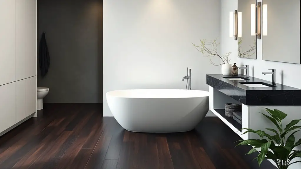 modern sleek dark bathrooms