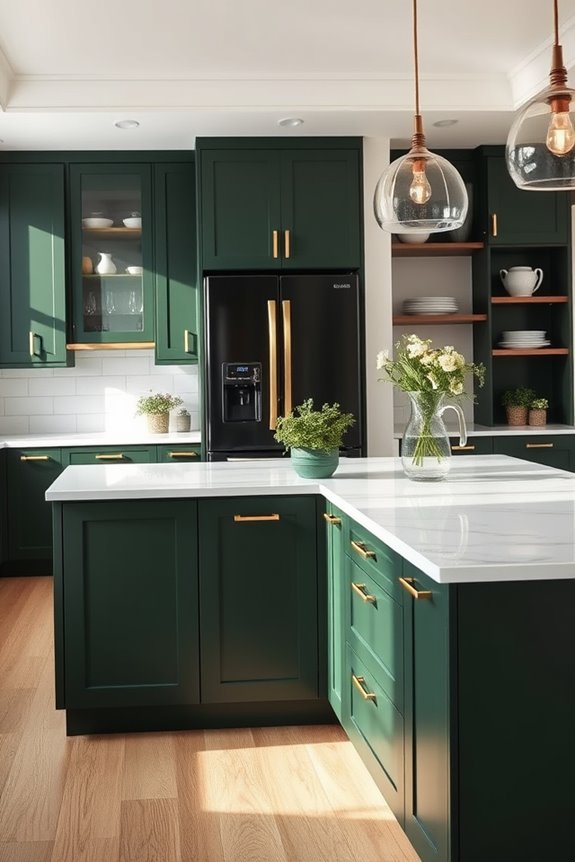 modern sophisticated dark green kitchen