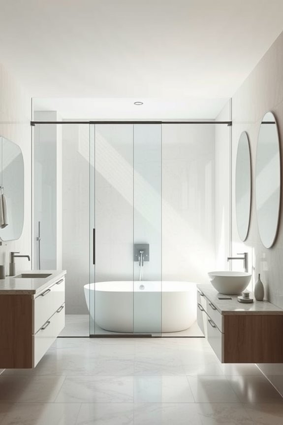 modern vertical glass panels