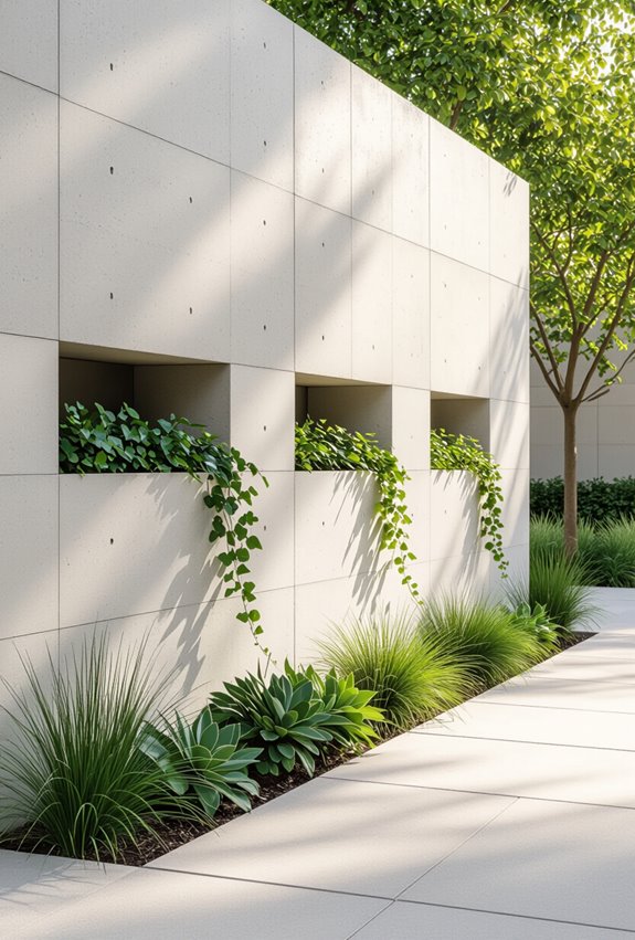 modular concrete planter pocket wall