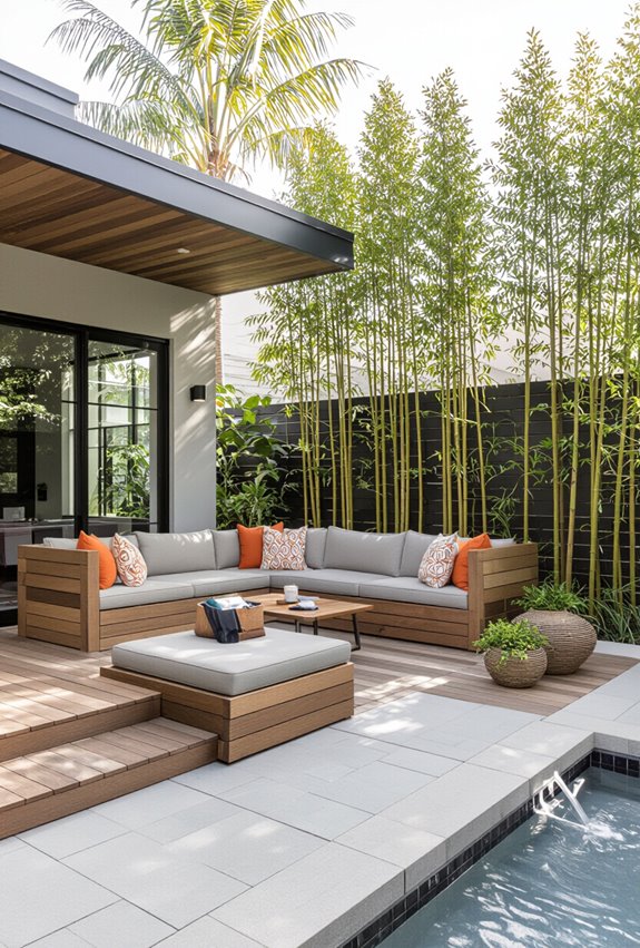 modular weatherproof bamboo seating
