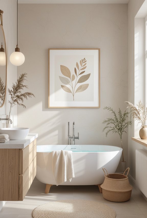 moisture resistant cohesive bathroom art