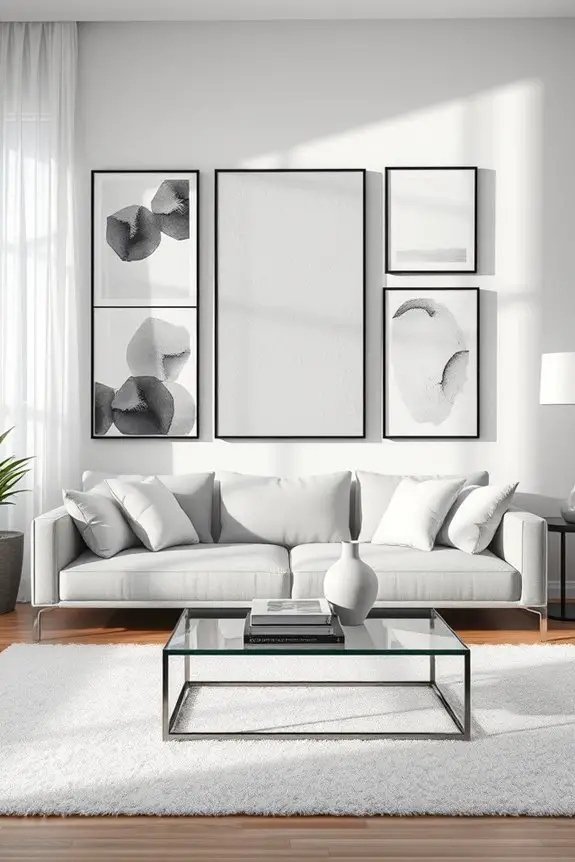 monochromatic art display ideas