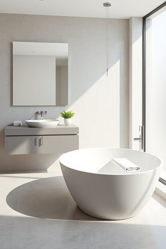 monochromatic bathroom tranquility design
