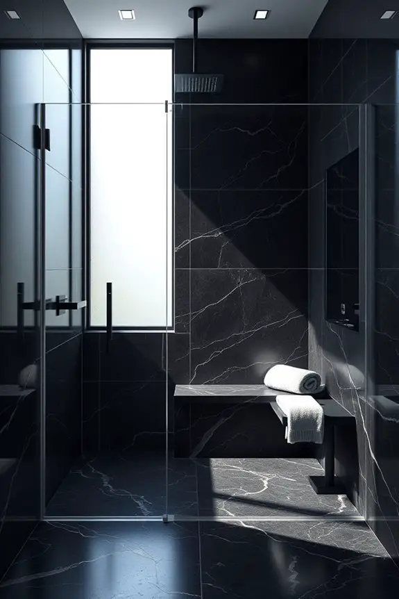 monochromatic black granite elegance