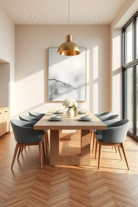 monochromatic dining room elegance