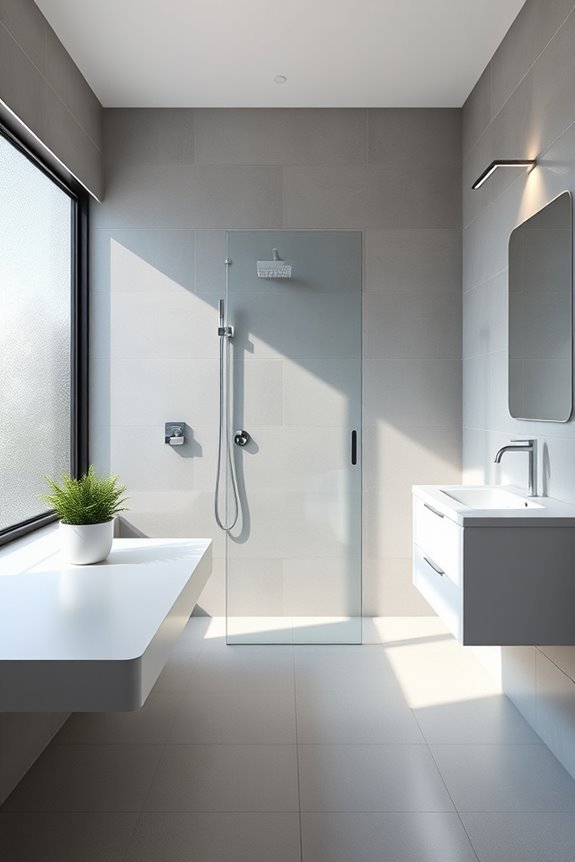 monochromatic minimalist bathroom design