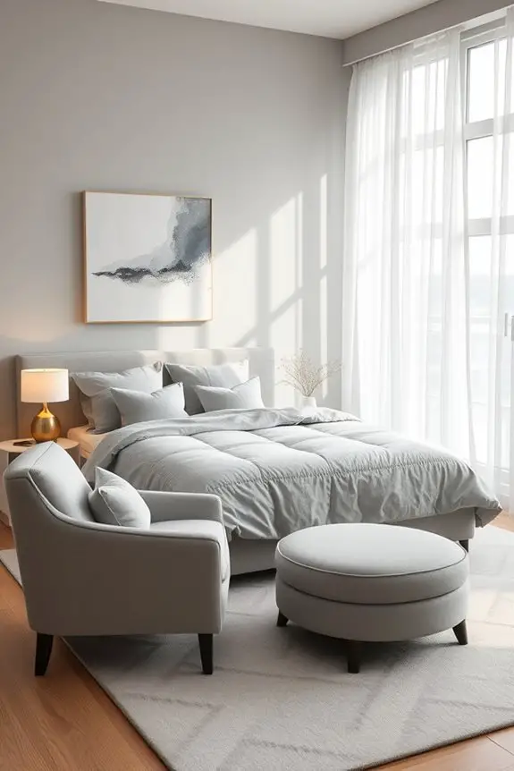 monochromatic serene bedroom design