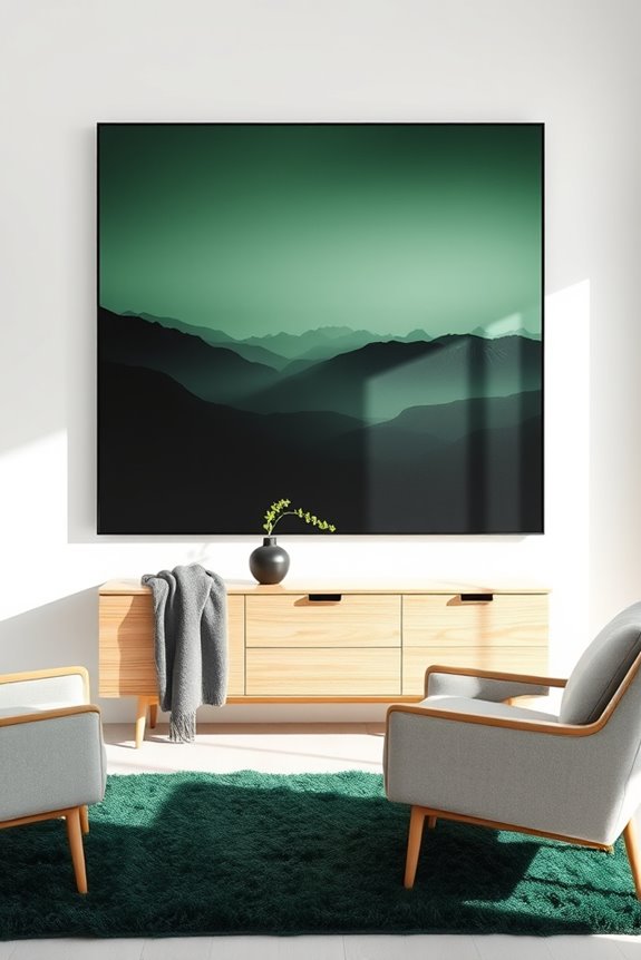 monochromatic serene landscape art