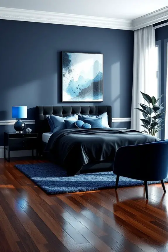 monochrome blue and black elegance