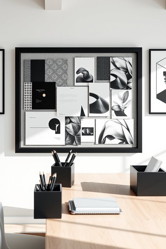 monochrome bulletin board elegance