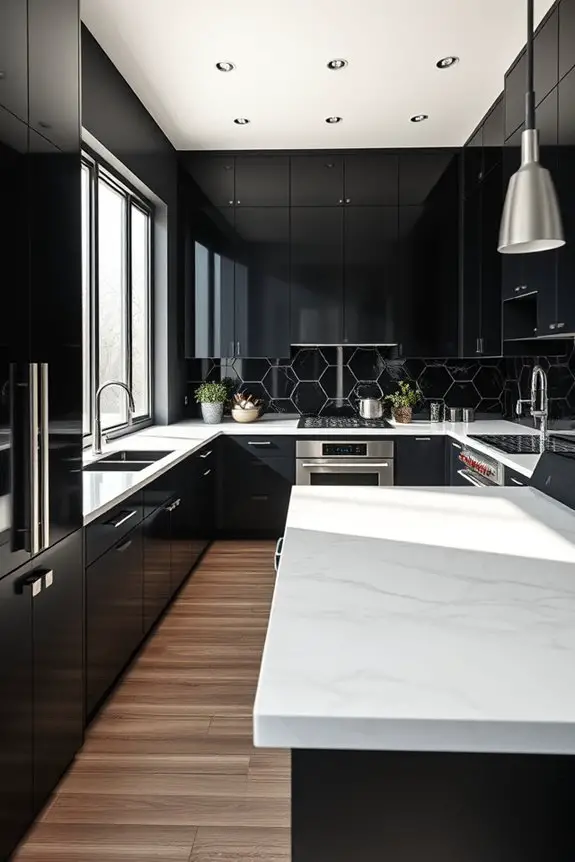 monochrome elegance in kitchens