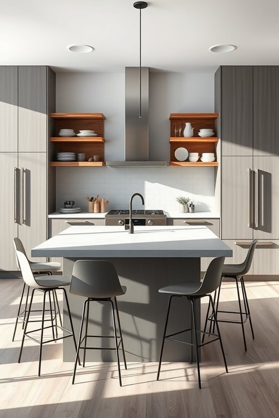 monochrome industrial kitchen elegance
