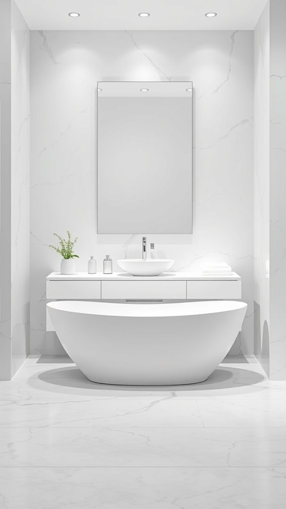 monochrome minimalist bathroom serenity