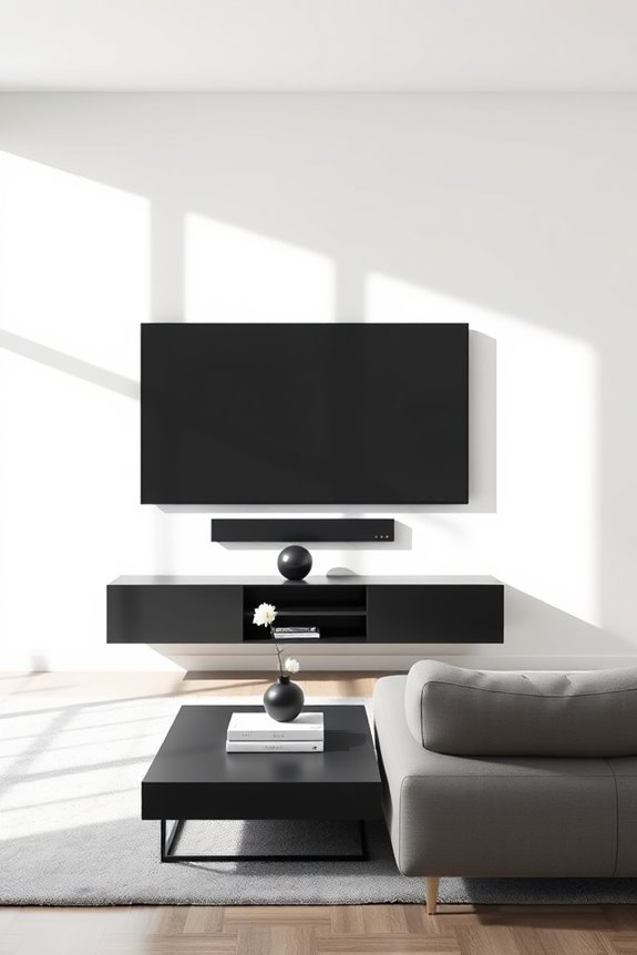 monochrome minimalist tv stand
