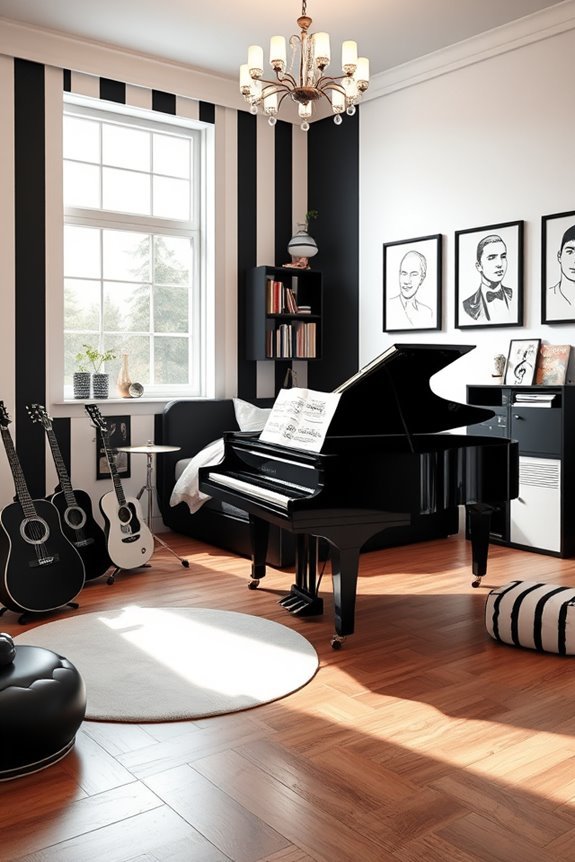 monochrome musical decor inspiration
