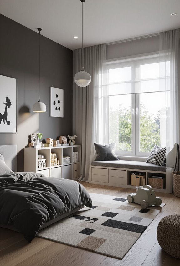 monochrome with bold accents