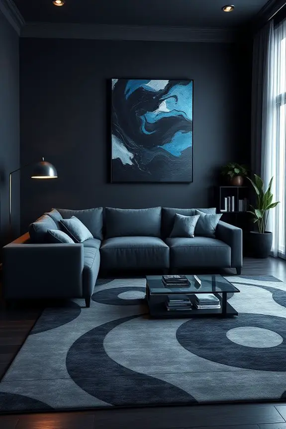 moody blue cozy retreat