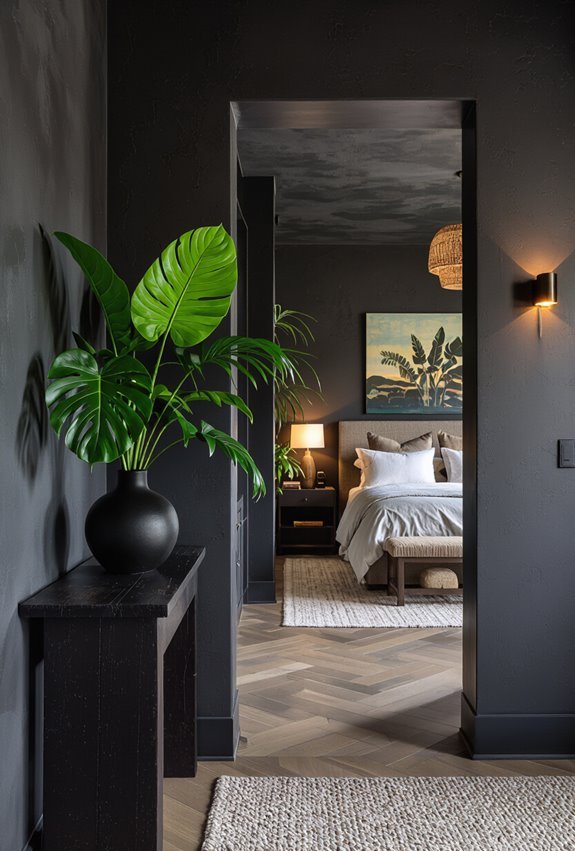 moody botanical entryway decor