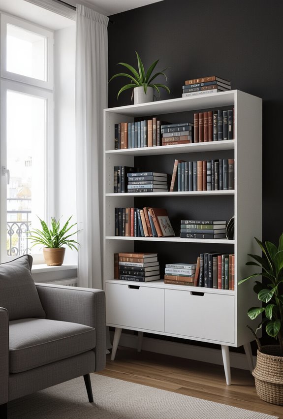moody dark backdrop highlights books