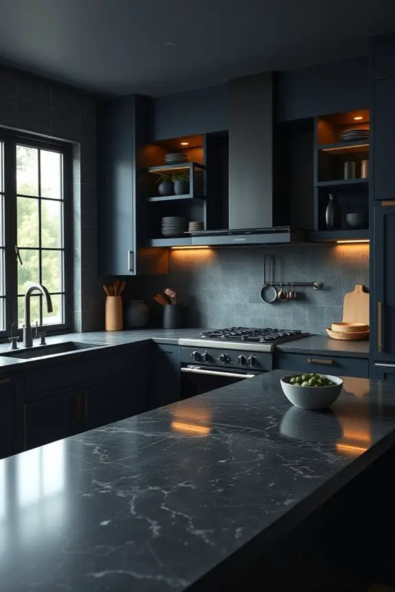 moody kitchen color design