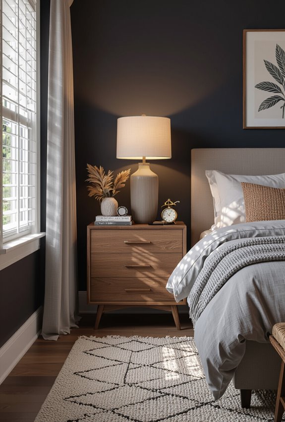 moody layered collected bedside styling