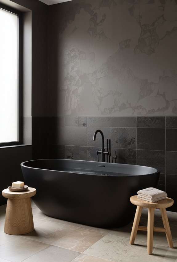 moody luxe textured bathroom backdrop