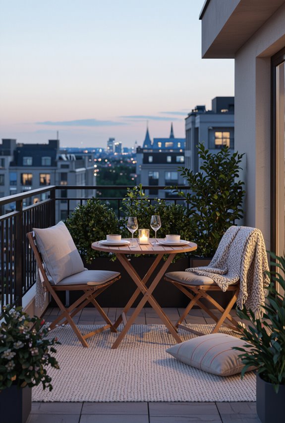 moonlit rooftop intimate picnic