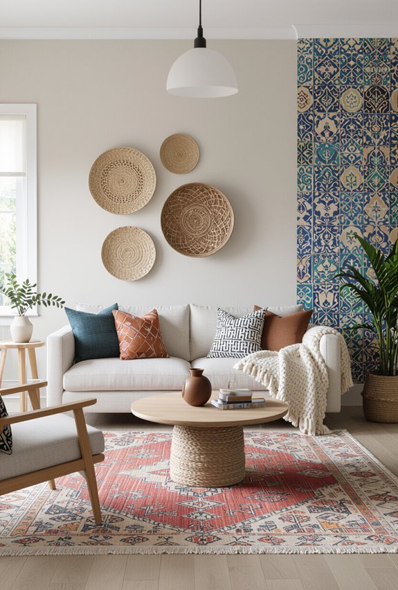 moroccan inspired muted accent wall