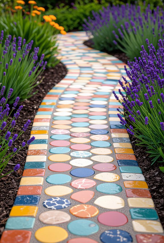 mosaic stepping stone border