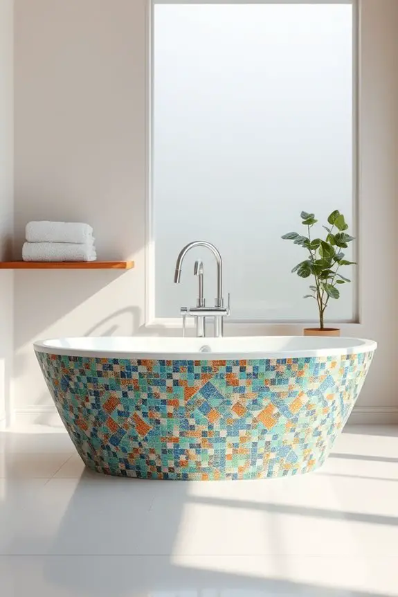 mosaic tile bathtub designs