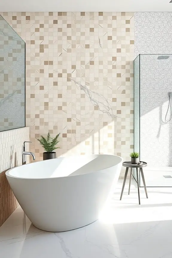 mosaic tiles enhance bathroom style