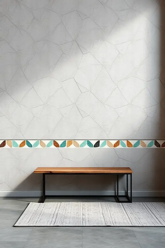 mosaic tiles enhance plaster