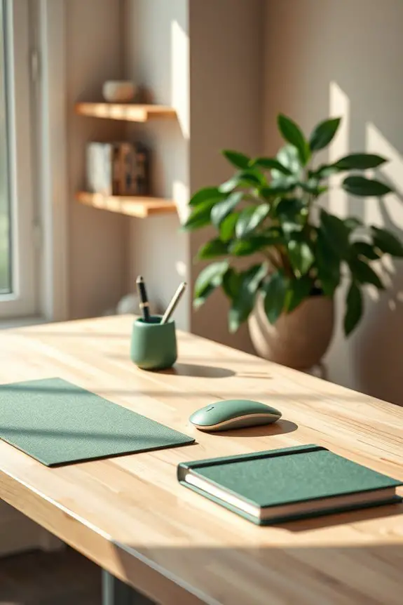 moss green desk transformation