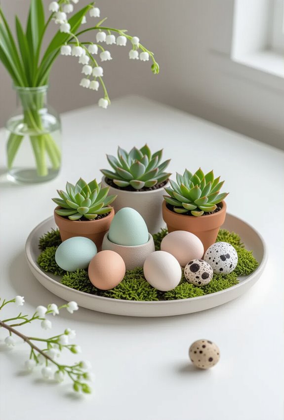 moss succulent trio eggdisplay